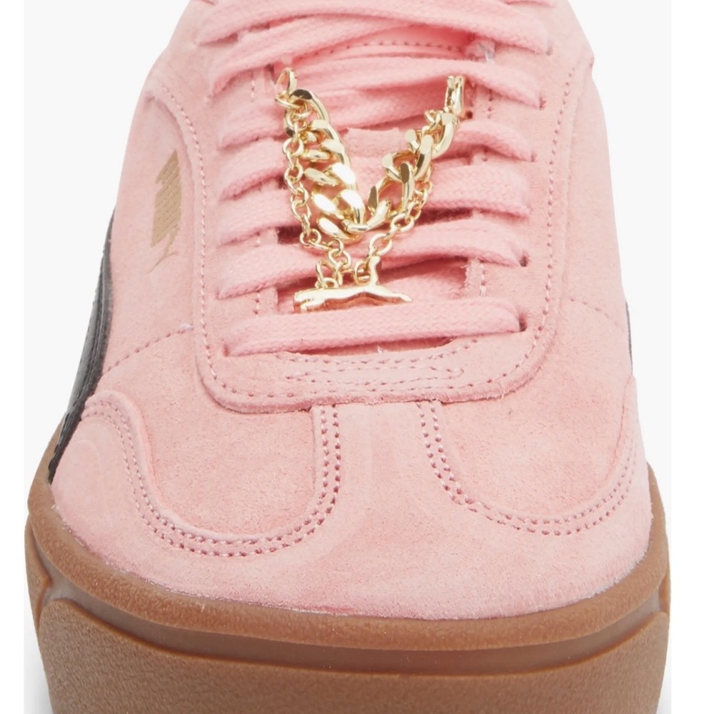 PUMA Women's Pink and Black Sneakers with Gold Accent - Picture 3 of 8